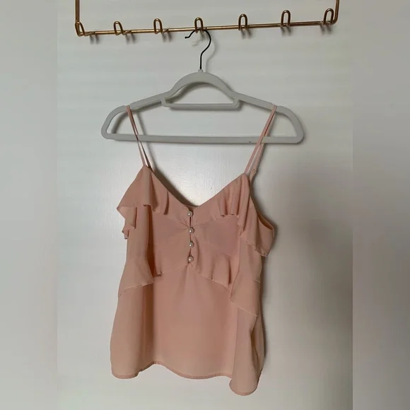 Express Ruffle Pearl Button Cami - Picture 2 of 5